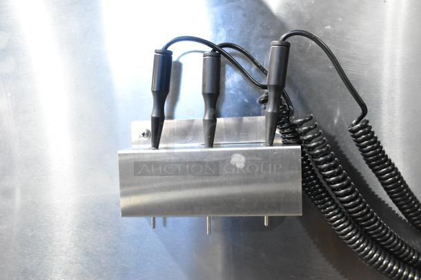 2019 Traulsen TBC13 stainless steel blast chiller with 3 probes, in excellent condition, shown on commercial casters.