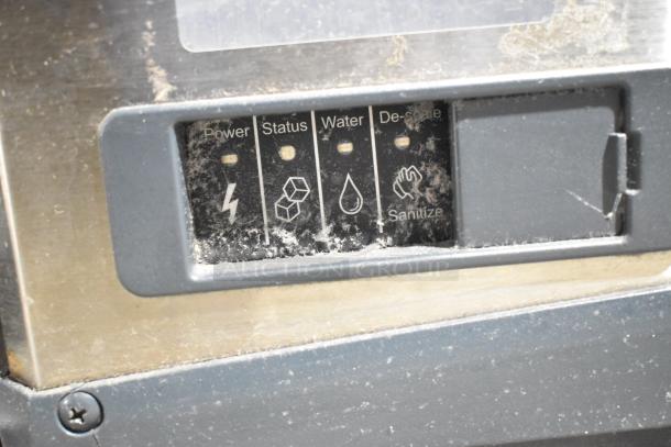 2022 Scotsman C1030MA-32F, stainless steel, 30" medium cube ice machine. Power, status, water, de-scale indicators visible.