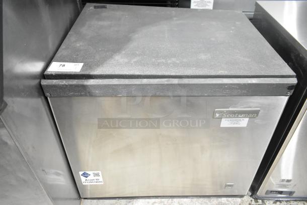 Scotsman CME806AS-32F stainless steel ice machine head, 208/230V, 1 Phase, commercial use, visible labels and light wear.