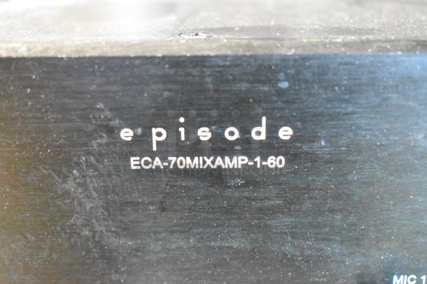 Episode ECA-70MIXAMP-1-60 audio amplifier with minor surface wear; part of a 9-item electronics auction lot.