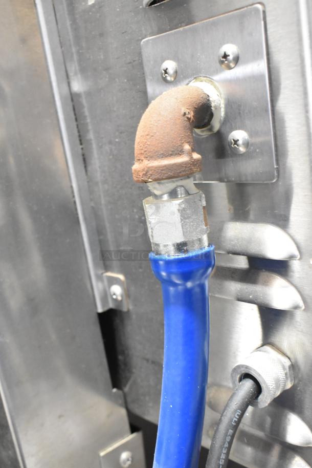 Intek Xtreme Steam XSG-5 stainless steel steam cabinet connections. Natural gas powered, 65,000 BTU.