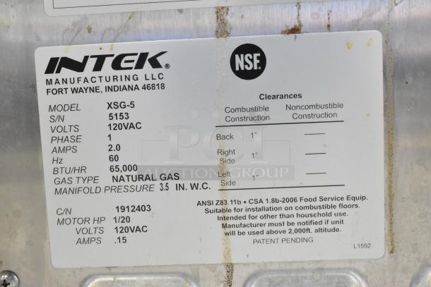 Intek Xtreme Steam XSG-5 stainless steel steam cabinet, 65,000 BTU, natural gas, NSF-certified, on equipment stand.