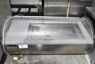 Tecfrigo Microgel 4 gelato display merchandiser, stainless steel, tabletop model, 230 volts, used condition, visible tags.
