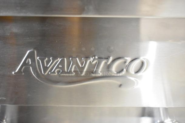 Avantco stainless steel fryer model 177F202 with embossed logo. Brand new scratch and dent condition.