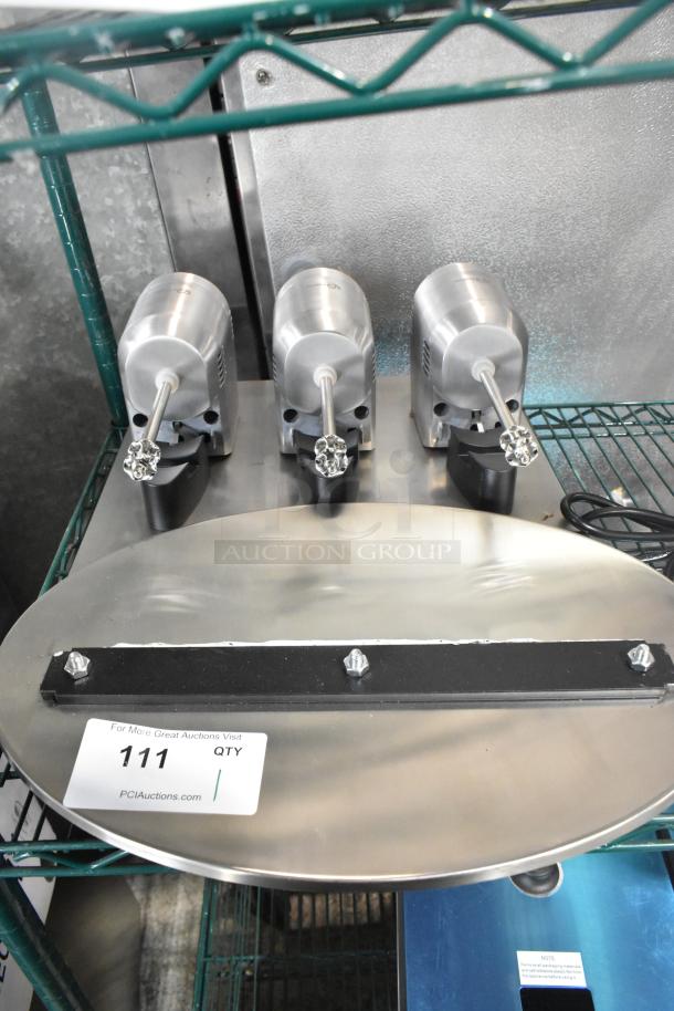 AvaMix DM-B-30C stainless steel triple spindle drink mixer, brand new with scratches, 120V, 1 Phase, at auction.