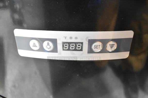 Alt text: Avantco 193BCR15HCB display case panel with digital controls and settings.