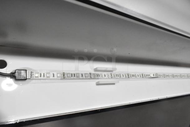 Beverage-Air 185LBD348L liquor display, 48", LED lighting, brand new with scratch and dent, three-tiered, 13.5" deep.