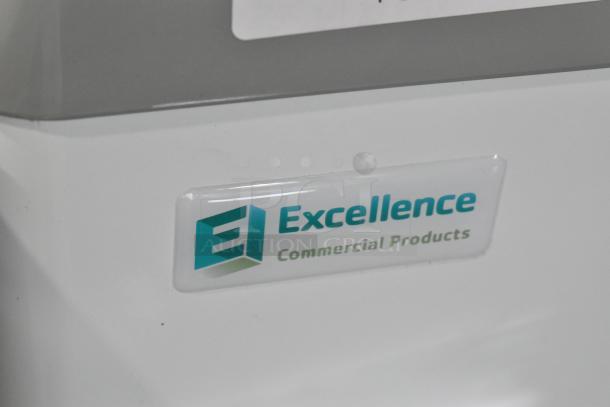 Brand new Excellence HB-7HCD-CHB dual temperature display cabinet, 7.4 cu. ft., 115V, scratch and dent condition.