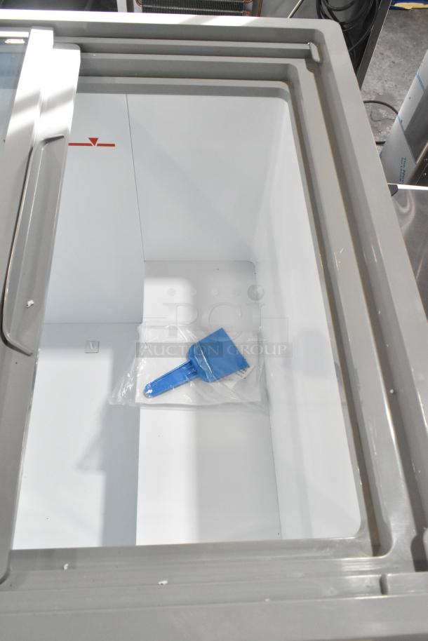 BRAND NEW Excellence HB-7HCD-CHB Dual Temp Display Cabinet, 7.4 cu. ft., 115V, minor scratches, includes blue scraper.