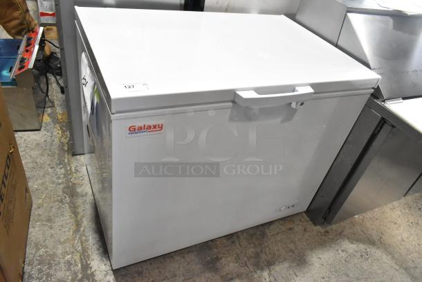Brand new Galaxy 177CF10HC commercial chest freezer, 9.6 cu. ft., 115V, minor scratches, ideal for commercial use.