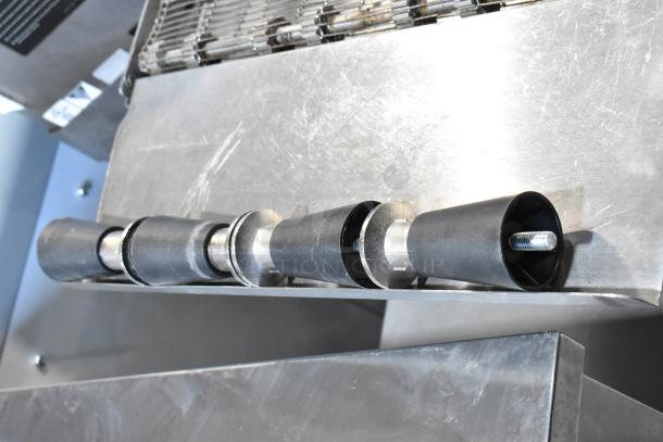 Turbochef HhC2020 stainless steel commercial electric conveyor oven, 208/240V, 3 phase, shows roller components.