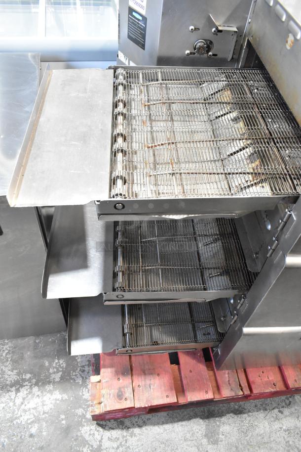Three 2017 Turbochef HhC2020 stainless steel commercial electric conveyor ovens, 208/240V, 3 phase, on a pallet.