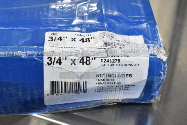 Brand new Dormont 1675KIT48 gas connector kit, 48" long, 3/4" diameter, includes quick disconnect. Scratch and dent packaging.