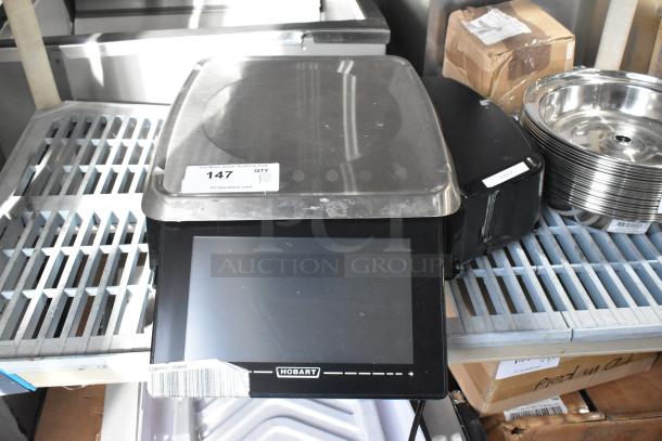 2016 Hobart HTi-7LH Metal Countertop Scale with label printer, touchscreen display, 120/208-240V, 1 Phase, minor wear.