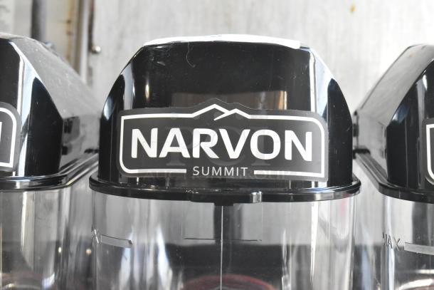 Narvon NSSM3 Summit Triple Granita Machine, 3.2 gal, 115V, clear tanks, black top with logo, good condition.