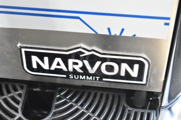 Narvon NSSM3 Summit, 3.2-gallon slushy machine. Stainless steel, triple bowls, 115V. Brand logo visible.