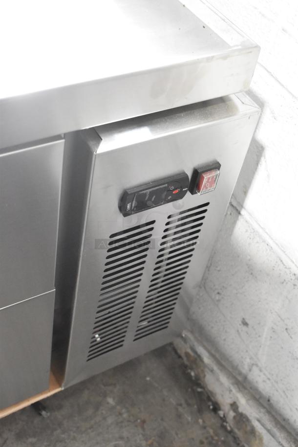 Avantco 178CBE72HC 4-drawer chef base, stainless steel, 115V, 1 phase. New, with minor scratches and dents visible.