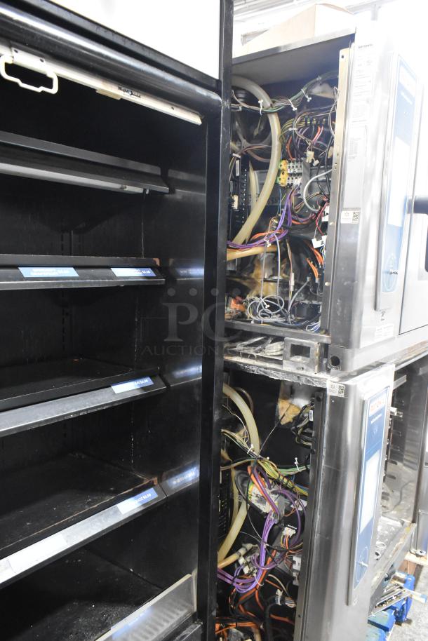 Rational SCCWE62/SCCWE100 iCombiPro convection ovens, stainless steel, electric, bottom oven door's glass broken.