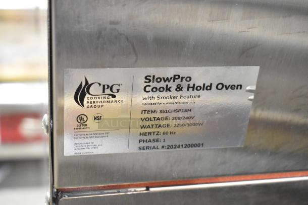 BRAND NEW 2024 CPG SlowPro CHSP1SM Stainless Steel Cook and Hold Oven, 208/240V, smoker feature, scratch and dent condition.