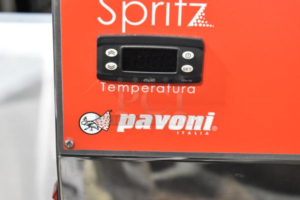 BRAND NEW Pavoni Ciocospritz stainless steel countertop electric chocolate sprayer, with digital temperature control display.