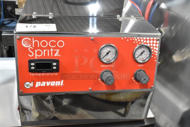Brand new Pavoni Ciocospritz stainless steel chocolate sprayer, 16.5" x 15.75" x 15.75", 110V, 1 phase, scratch and dent.