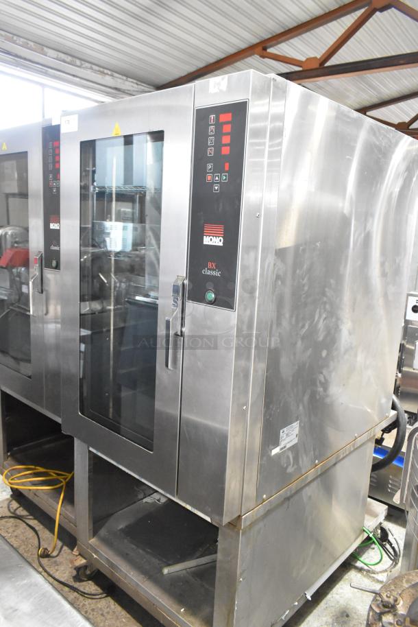 Mono FG180C-UZ56 BX Classic stainless steel combi convection oven, electric, with under shelf & casters, 208V, 3-phase.