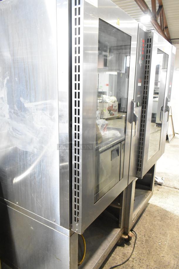 Mono FG180C-UZ52 stainless steel combi convection oven with under shelf on casters, electric, 208V, 3 phase.