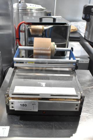 Kopak 4106-1000 metal shrink wrapper, commercial countertop model. Features 110 volts, 1 phase power.