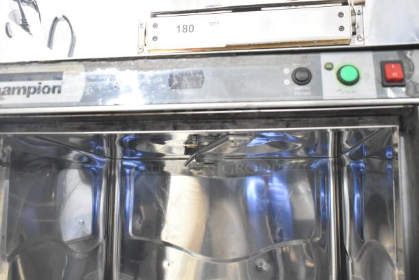 Champion UB30B stainless steel undercounter dishwasher, commercial grade, visible controls, 120-208/230V, 1 Phase, pre-owned.