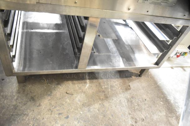 Blodgett BCX-14E stainless steel commercial electric combi convection oven with pan rack, 208V, 3 phase.