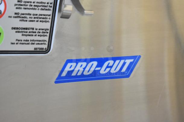 Pro-Cut KG-22W stainless steel meat grinder, 2025 model. New with minor scratches, 115V, 1 phase. Pro-Cut logo visible.