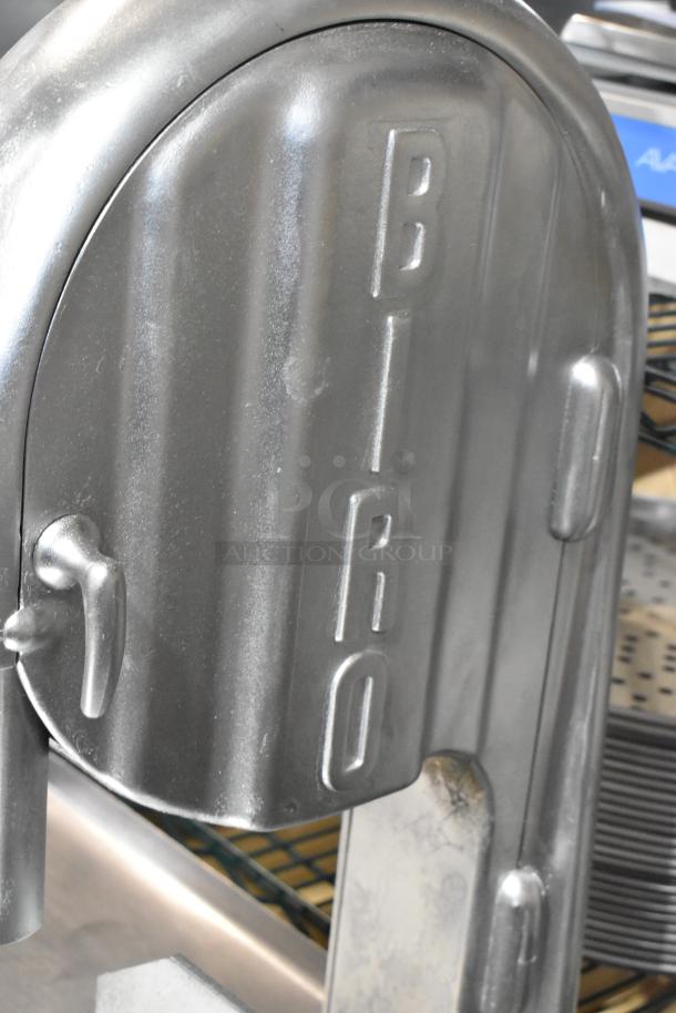 Biro 11 Metal Commercial Floor Meat Saw; sturdy build, silver finish. Model 11 embossed on the side. Excellent condition.