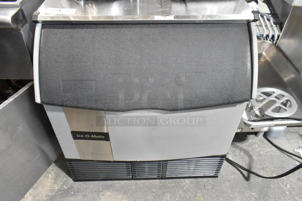 2021 Ice-O-Matic ICEU300HA6 commercial undercounter ice machine in metal, 115V, 1 Phase, intact with visible branding.