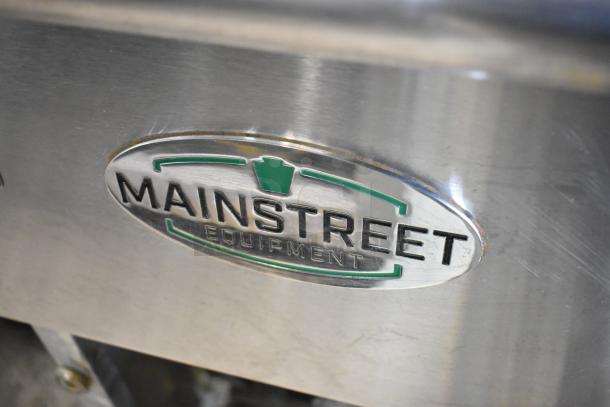Mainstreet 541FF50N stainless steel commercial fryer, natural gas, 120,000 BTU, door doesn't stay closed, visible logo.