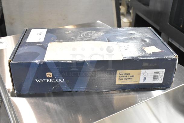 Brand new Waterloo 33.8 fl. oz. chrome automatic soap dispenser in original box, scratch and dent condition.