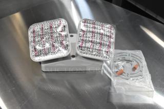 7 brand new ASRLED-2-HL/TSR-W-REM emergency lights, dual squared lenses, installation hardware included. Scratch and dent.