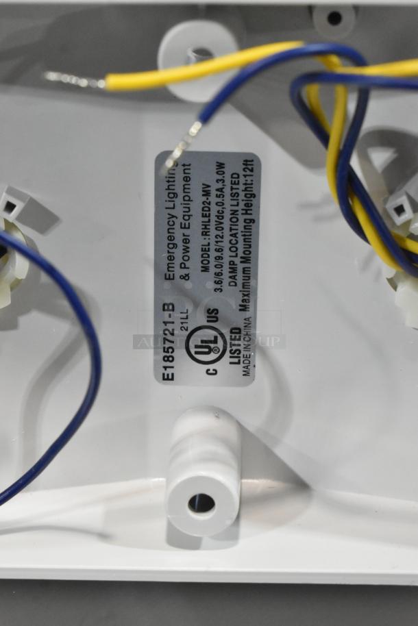 Brand new ASRLED-2-HL/TSR-W-REM emergency light, scratch and dent condition. UL and CUL listed, Model RHLED2-MV.