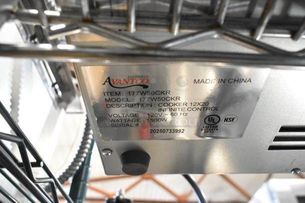 BRAND NEW 2025 Avantco 177W50CKR stainless steel electric countertop food warmer, 12" x 20", 120V, 1 Phase, 1500W.