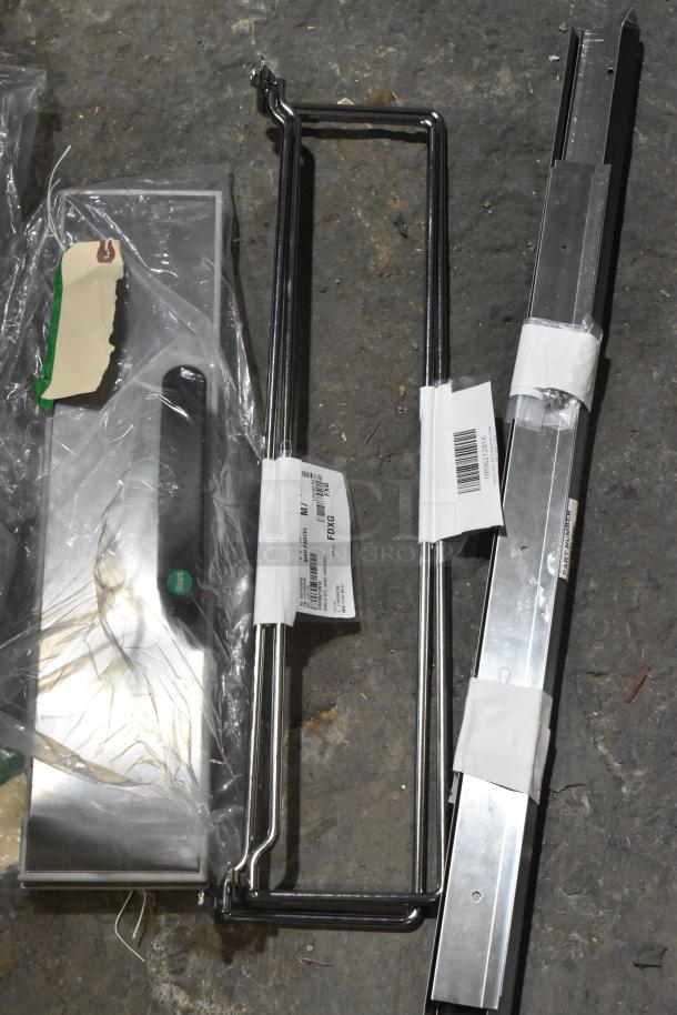 4 new scratch and dent items: Cres Cor Angles Kit HP0621281K, VacPak-It 186LED16, and Ultima 186LED16U lids.