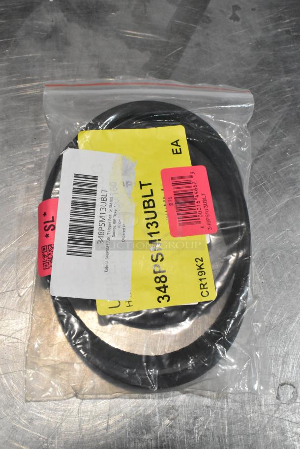 Estella Upper Belt for SM100/SM130/SM160 in packaging, item code 348PSM13UBLT, barcode label visible.