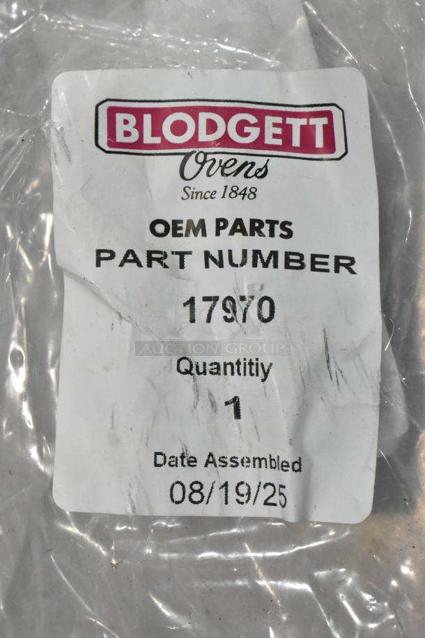 Blodgett 17970 Spring Holder OEM part label, 1 quantity, assembled on 08/19/25, part of auction lot of 4 new items.