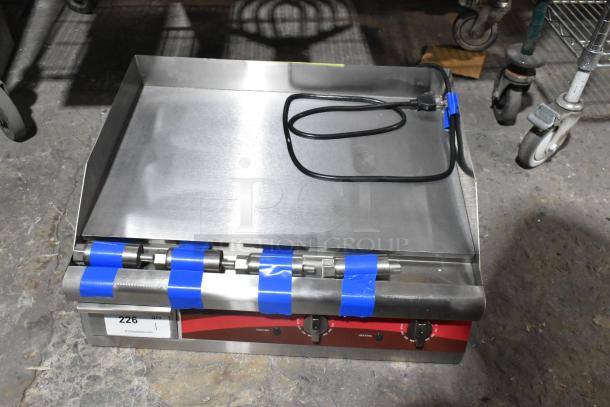 Avantco 177EG24N stainless steel 24" electric countertop griddle, brand new with scratches. Includes power cord, 208/240V, 1 phase.