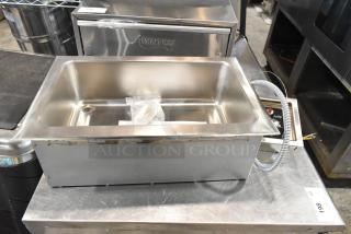 BRAND NEW SCRATCH AND DENT! 2024 Avantco 177TM12H Stainless Steel Top Mount Drop-In Full Size Hot Food Well with Round Inside Corners and Drain. 240 Volts, 1 Phase. - Item #1226015