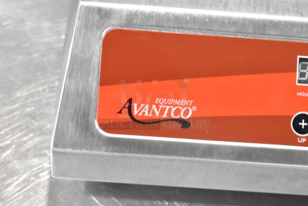 Brand new Avantco 177IC1800 stainless steel induction range, scratch and dent, 120V, single-phase, red logo display.