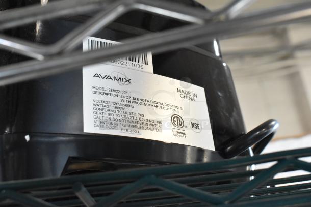 2021 AvaMix 928BX2100P Commercial Blender, new with minor scratches. Features 8-speed touchpad, 64 oz. Tritan jar. 120V, 1 phase.