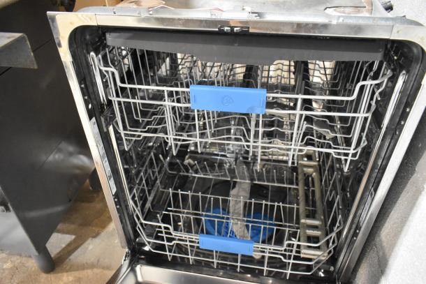 General Electric GE PDT755SYR5FS Profile stainless steel undercounter dishwasher, 115V, 1 phase, open view showing racks.