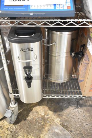 2 BRAND NEW SCRATCH AND DENT! Items Including Avantco ITD2-GS-MV 2 Gallon Slim Iced Tea Dispenser with Stainless Steel Valve 177ITD2GSMV and Avantco ITD2-GRD-MV 2 Gallon Round Iced Tea Dispenser with Stainless Steel Valve 177ITD2GRDMV. 2 Times Your Bid! - Item #1226030