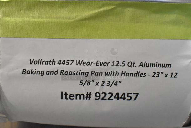 Vollrath 4457 12.5 Qt. Aluminum Baking Pan, 23"x12.5"x2.75", with handles, item #9224457, new condition.
