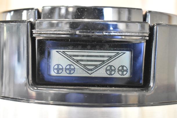 BRAND NEW Fetco L4S-15 Luxus 1.5 Gallon Stainless Steel Coffee Server with minor scratches, digital display detail.