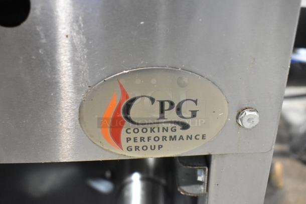 BRAND NEW Cooking Performance Group CPG-SP-18-N Natural Gas Stock Pot Range, 80,000 BTU, steel with logo plate.